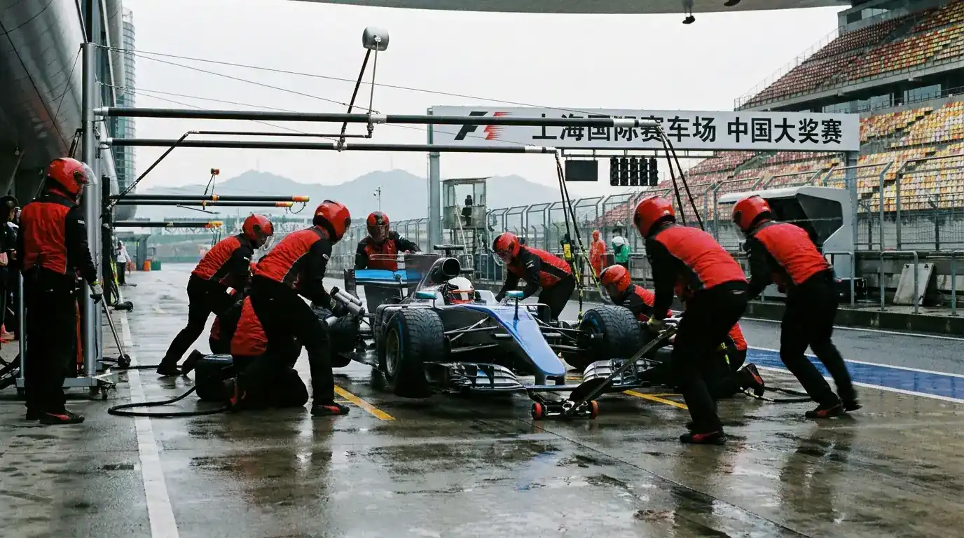 F1 пит стоп по време на Гран При на Китай