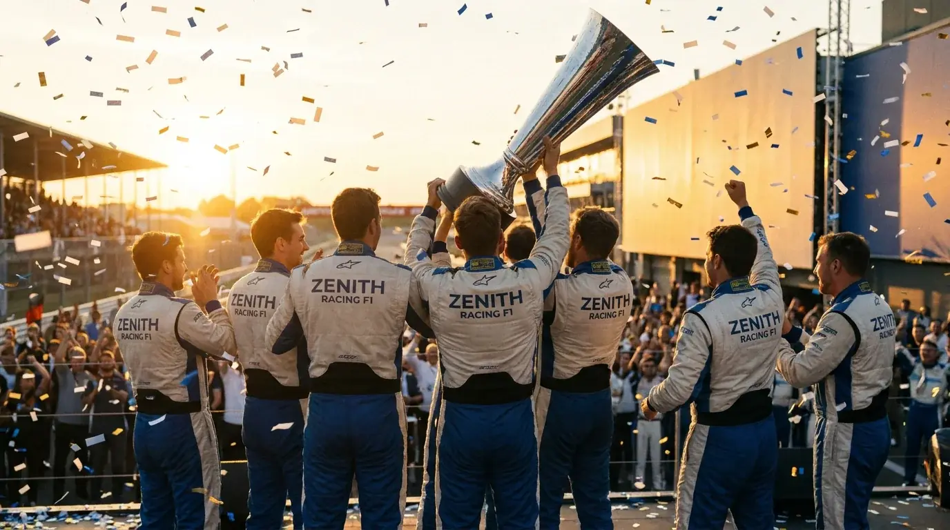 F1 отбор с Constructors трофей на финален подиум