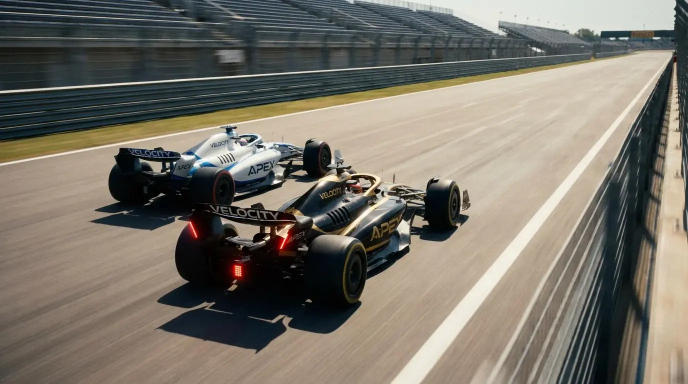 F1 изпреварване в DRS зона на правата отсечка
