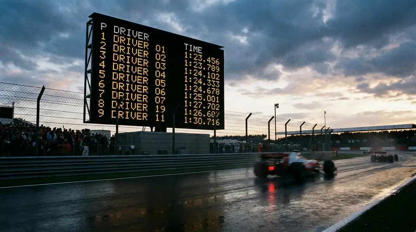 Информационно табло за времена в Q1 на F1 квалификация