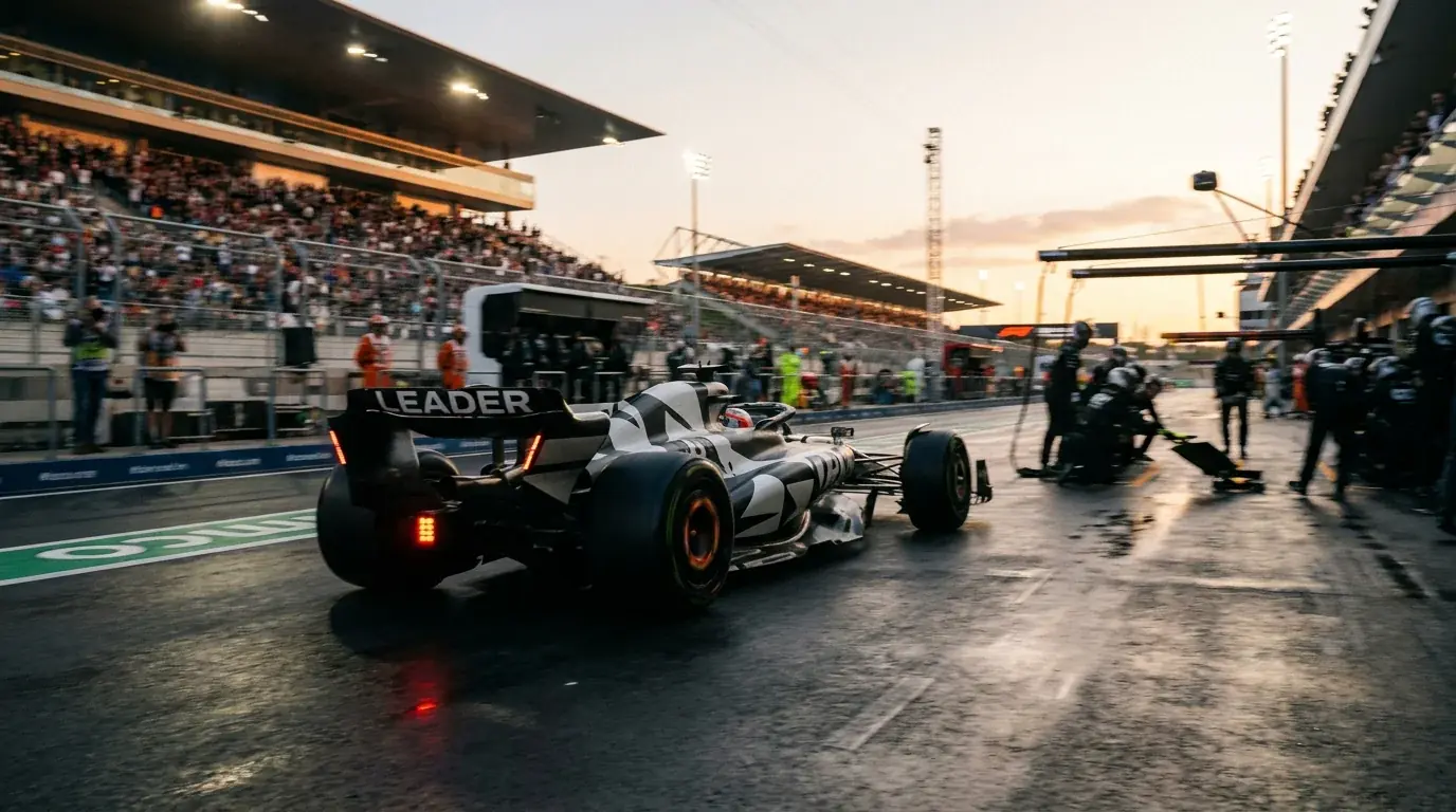 F1 лидер влиза в пит лейн за стратегически пит-стоп