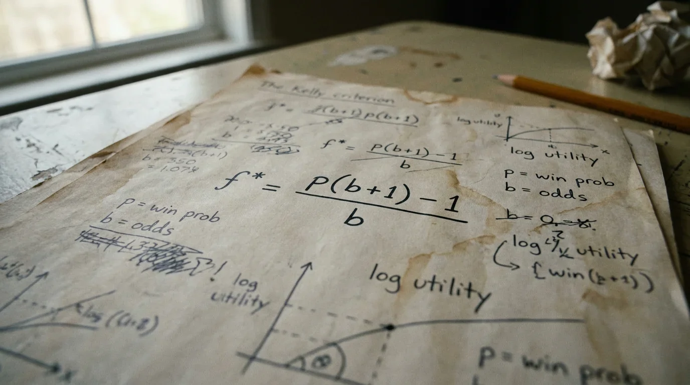Математическа формула на Kelly criterion върху лист