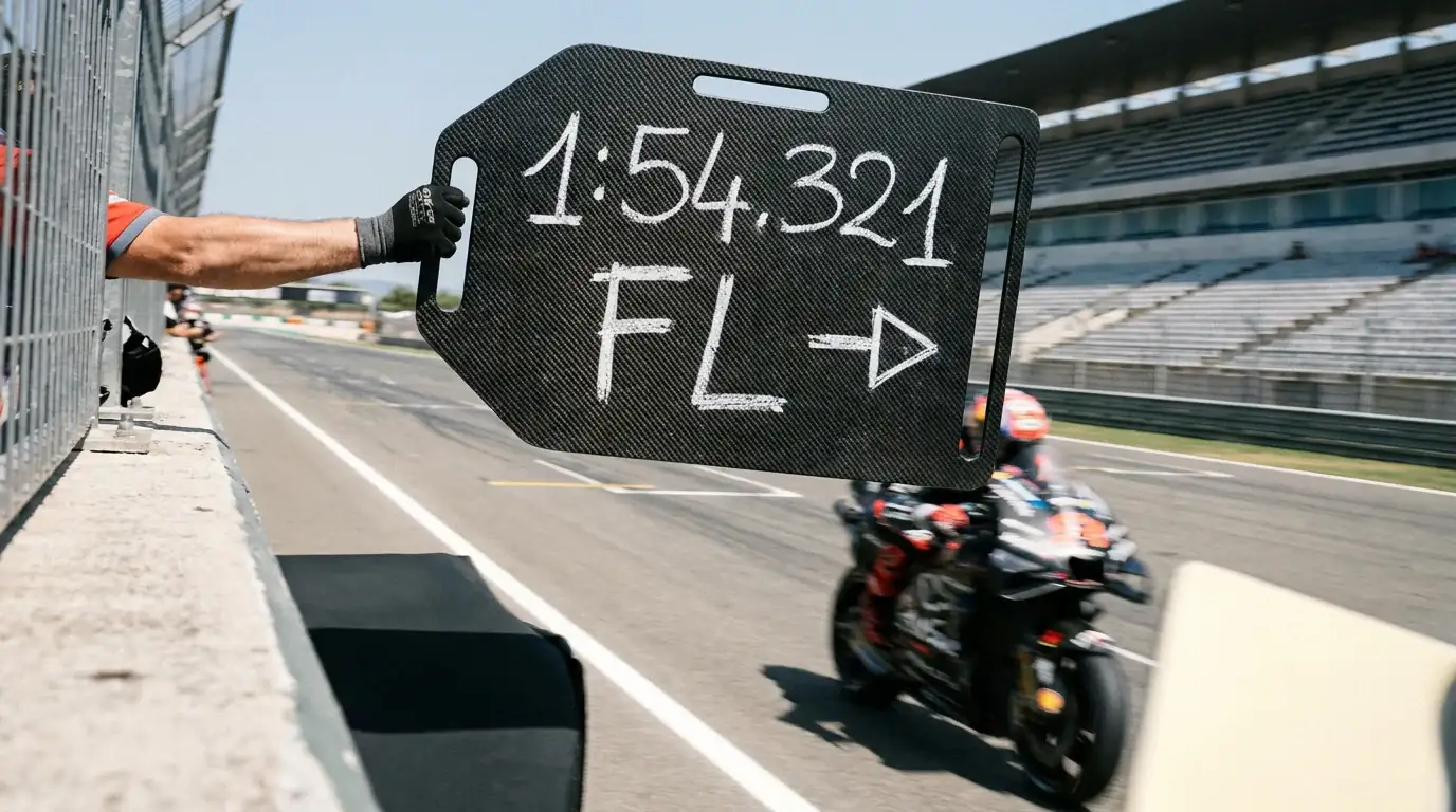 MotoGP пит борд показва най-бърза обиколка на ездач