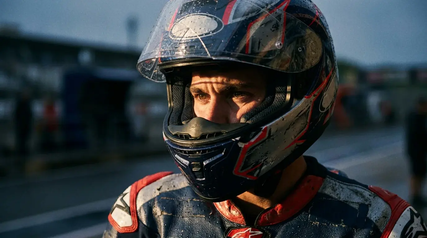 MotoGP ездач в каска — индивидуален спорт срещу манипулация