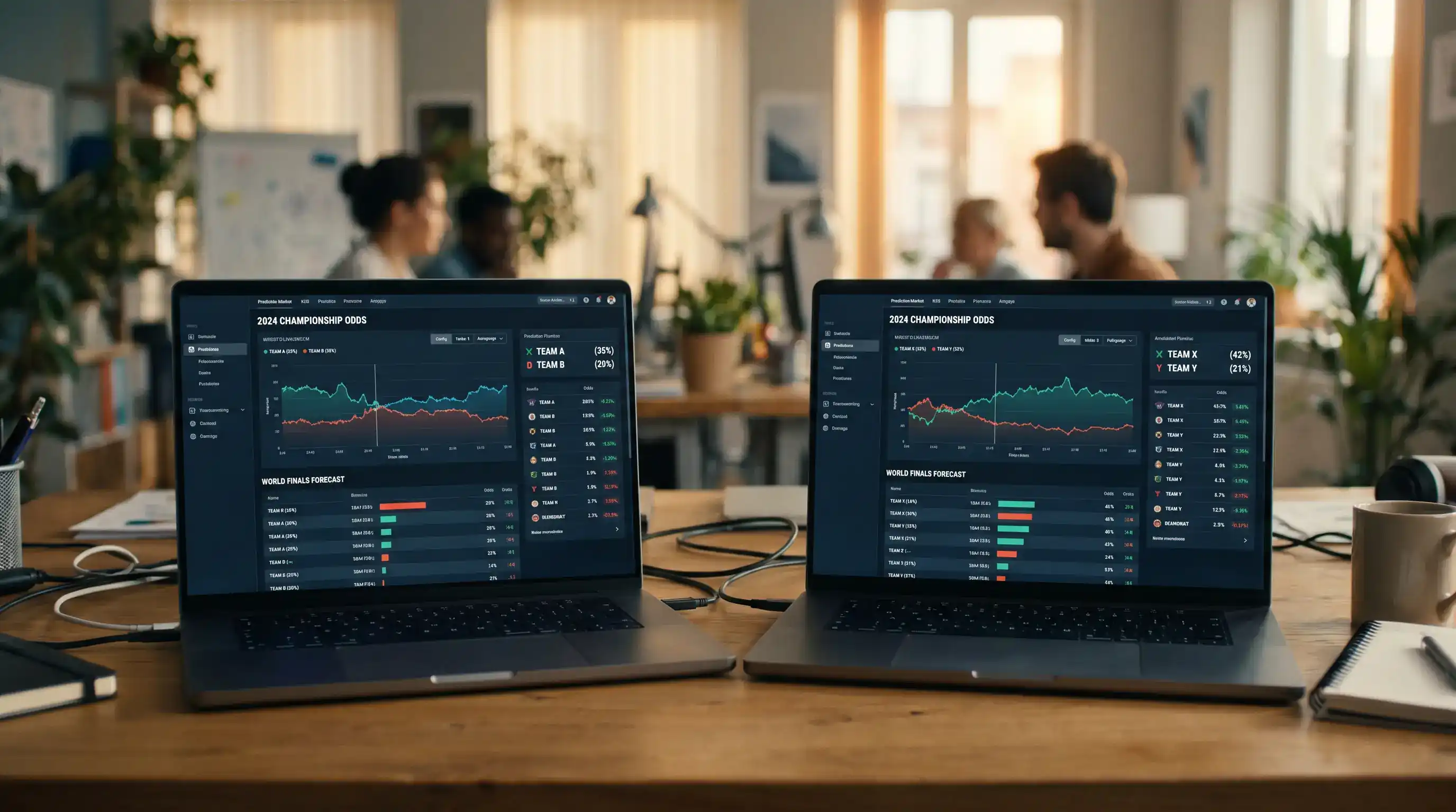 Сравнение между Polymarket и Betfair Exchange интерфейси